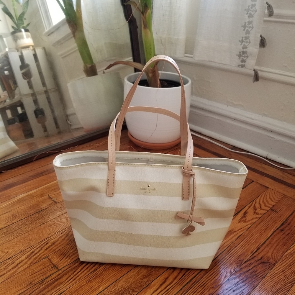 Kate Spade leather striped tote bag
